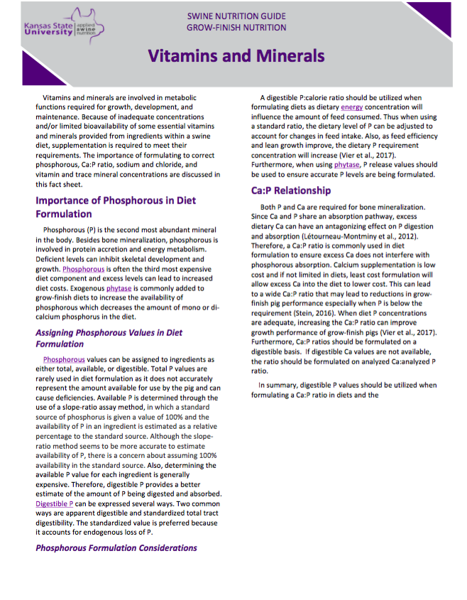 Vitamins and Minerals